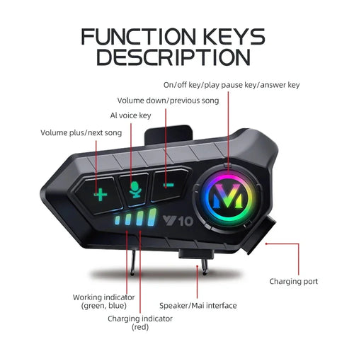 RideSync™ Pro Motorcycle Bluetooth Headset